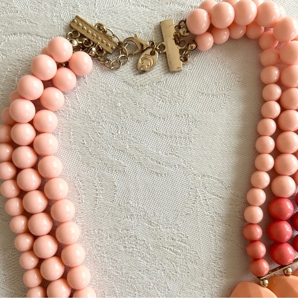 Chunky Statement Necklace in Peach - Picture 4 of 5